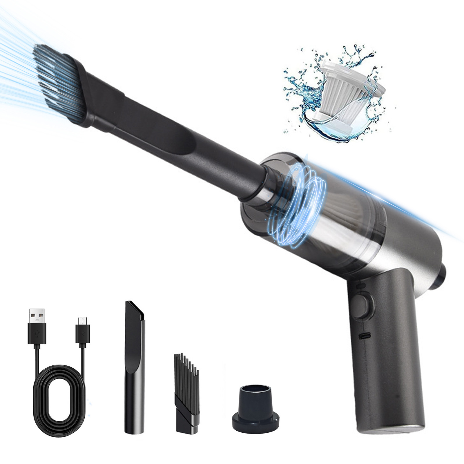 Potrochi 2024 Upgrade Mini Vacuum Cleaner-Hand Vacuum Cordless Rechargeable Car Vacuum Cleaner Powerful Suction Portable Vacuum for Car Home Office Pet,Mini Car Vacuum Cleaner